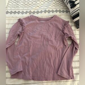 Kids Ruffled Long Sleeve Shirt - Rose